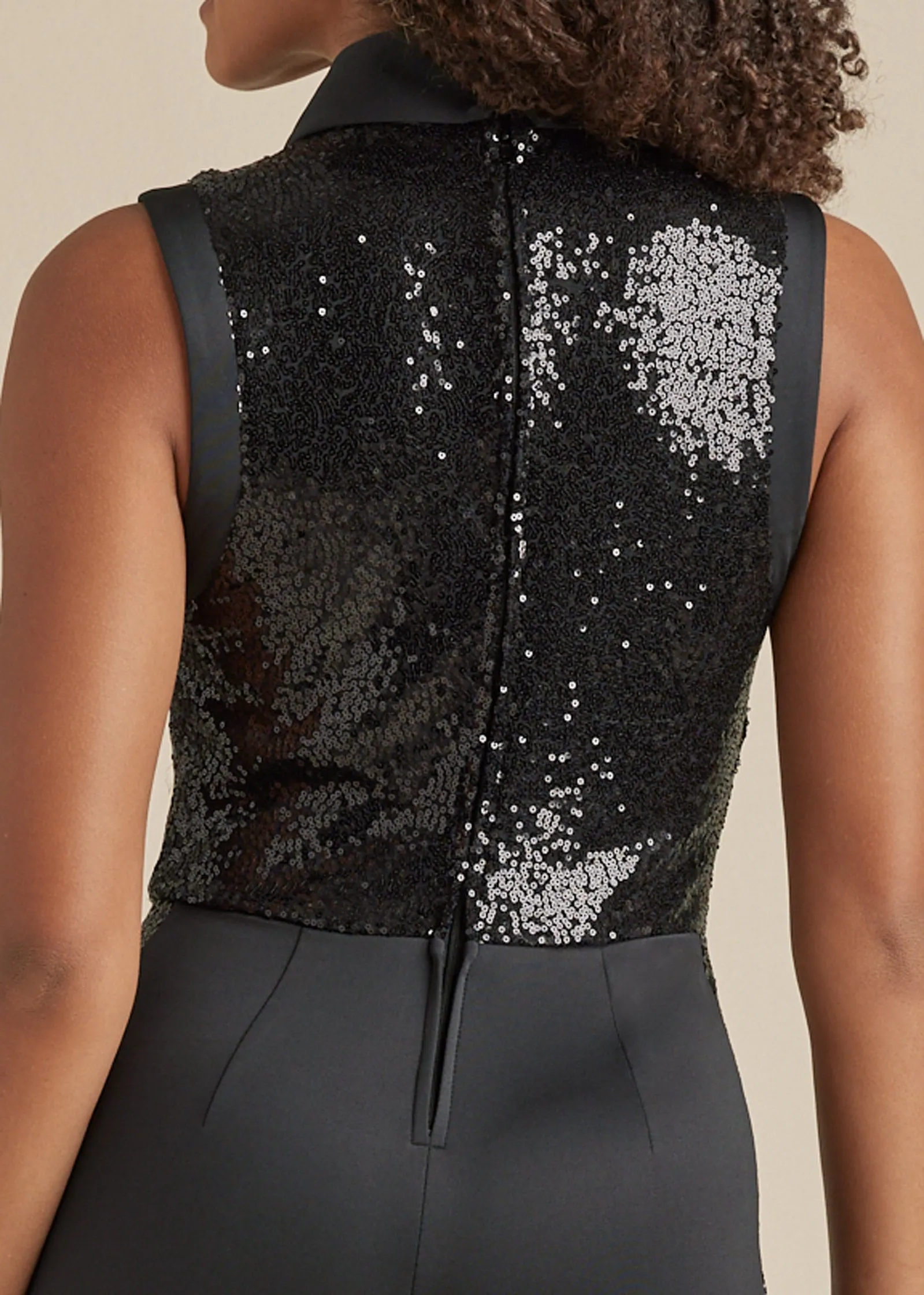 Sequin Tuxedo Jumpsuit - Black sold by VENUS product image thumbnail 4