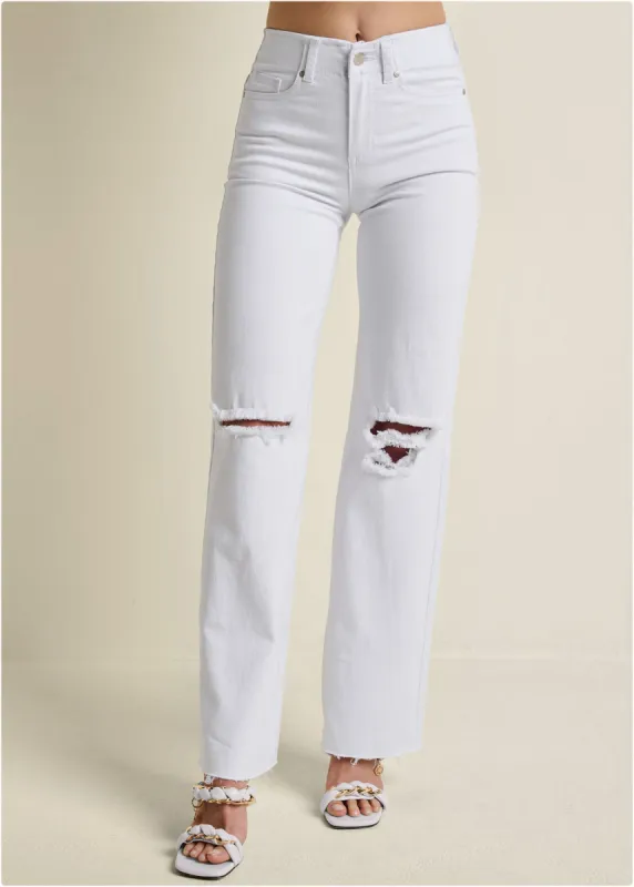 Laura Crop Wide Leg Jean - White Denim sold by VENUS