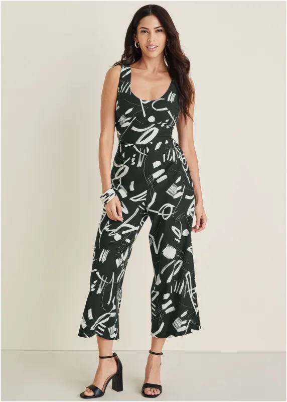 Linen Jumpsuit - Modern Graffiti sold by VENUS