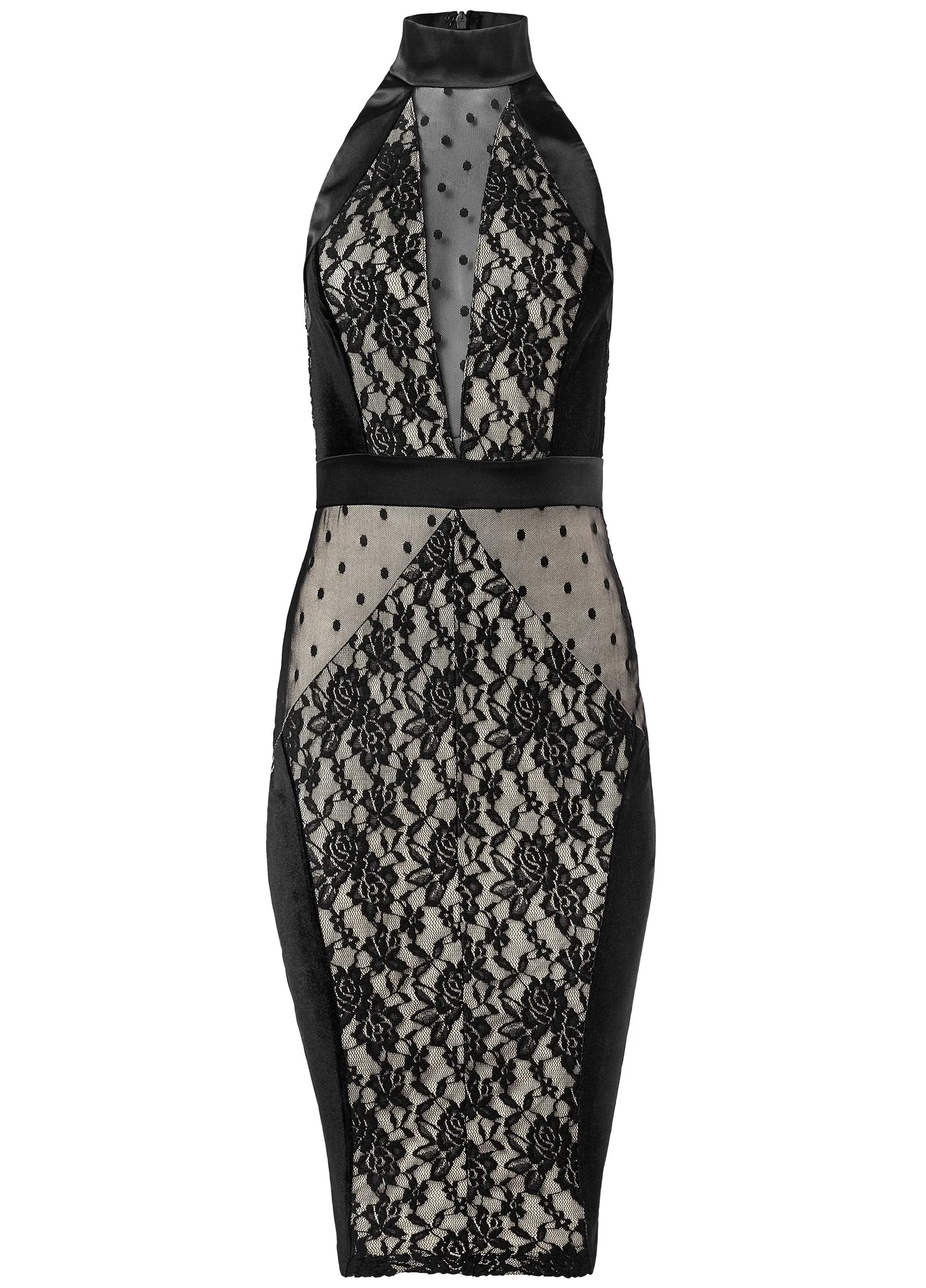 Mock-Neck Lace Dress - Black & Nude sold by VENUS product image thumbnail 5
