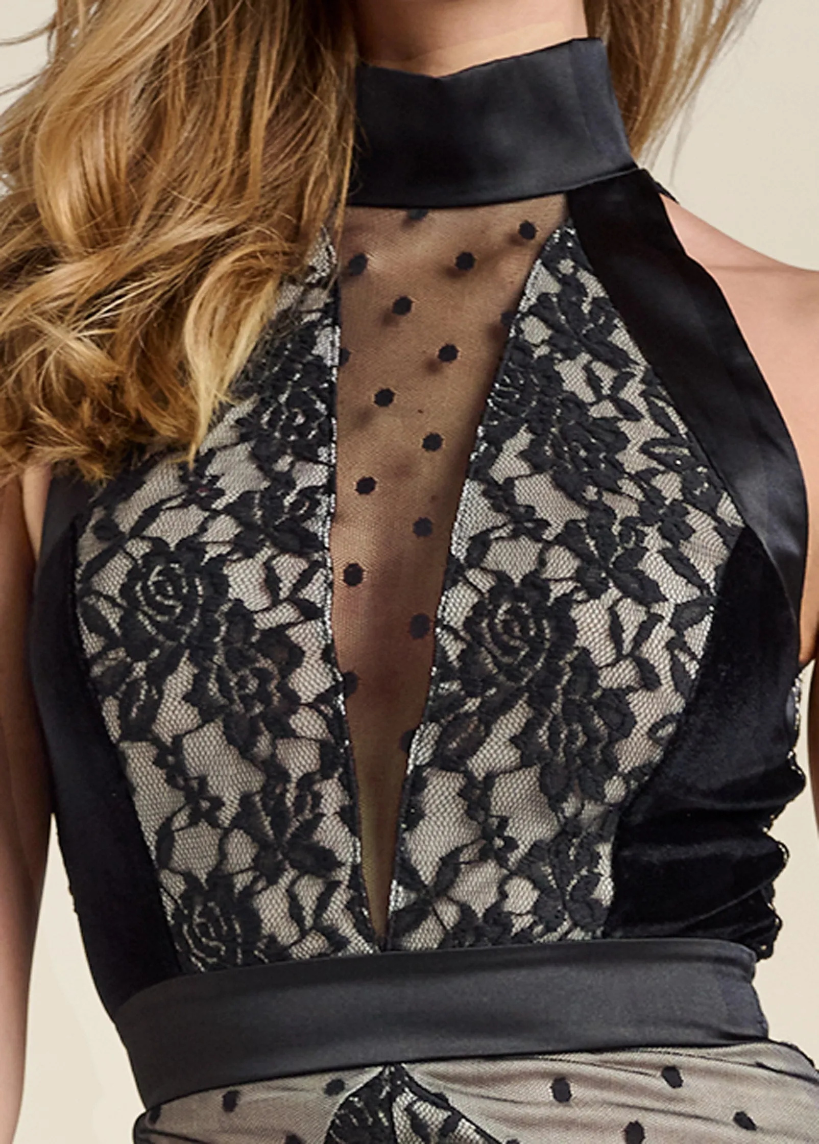 Mock-Neck Lace Dress - Black & Nude sold by VENUS product image thumbnail 3