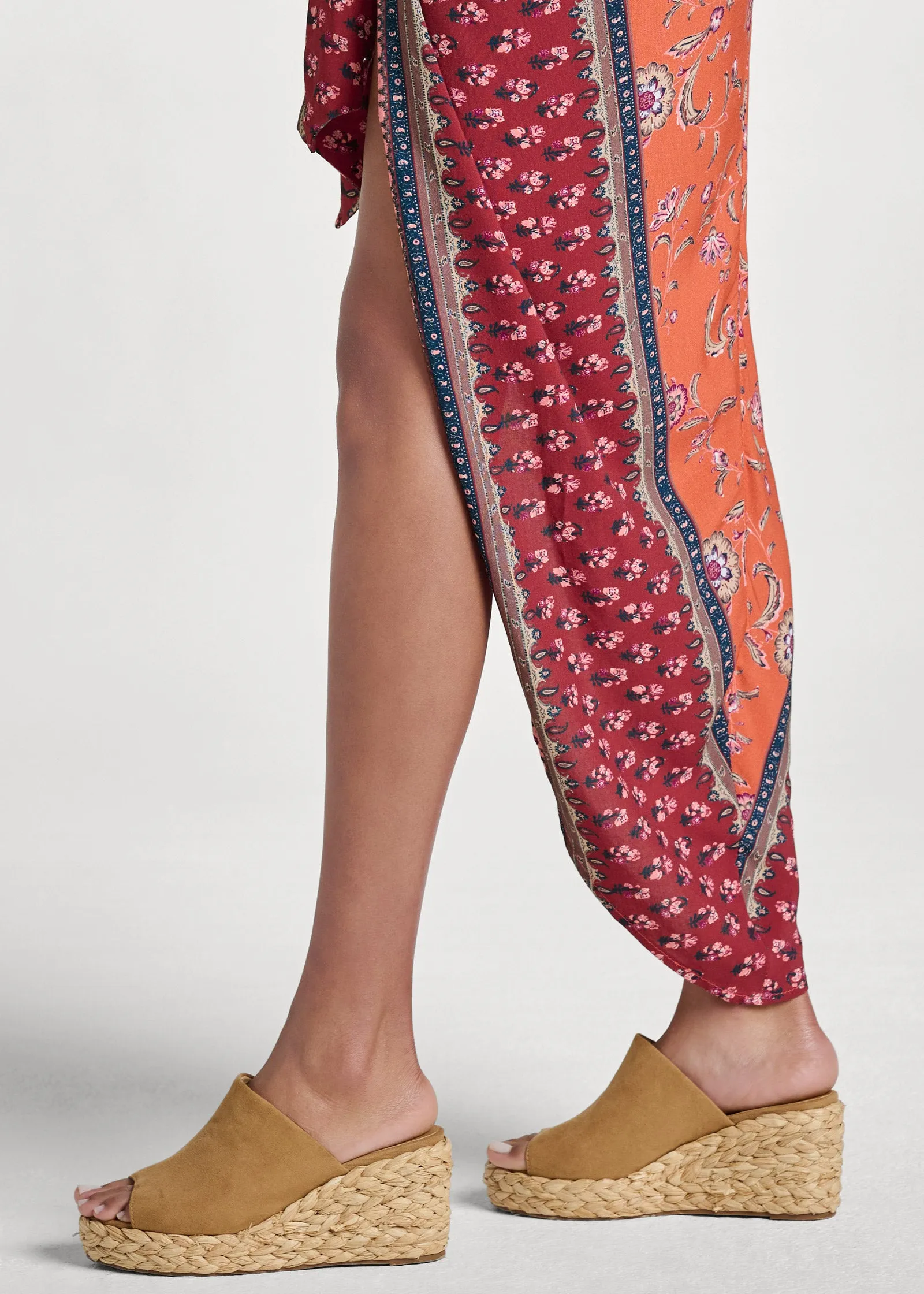 Paisley Print Wrap Skirt - Red Multi sold by VENUS product image thumbnail 5