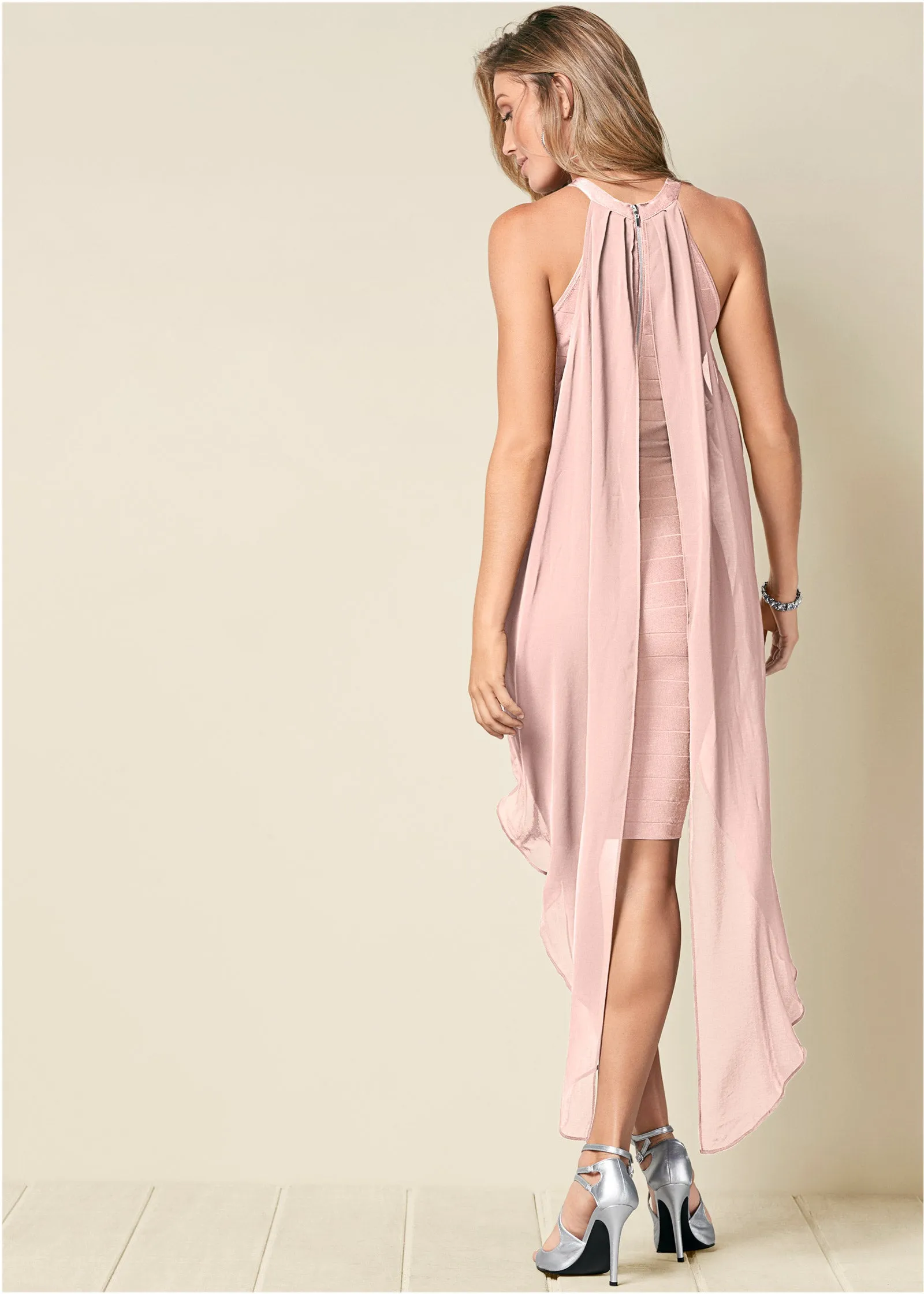 Chiffon Overlay Bandage Dress - Blush sold by VENUS product image thumbnail 2