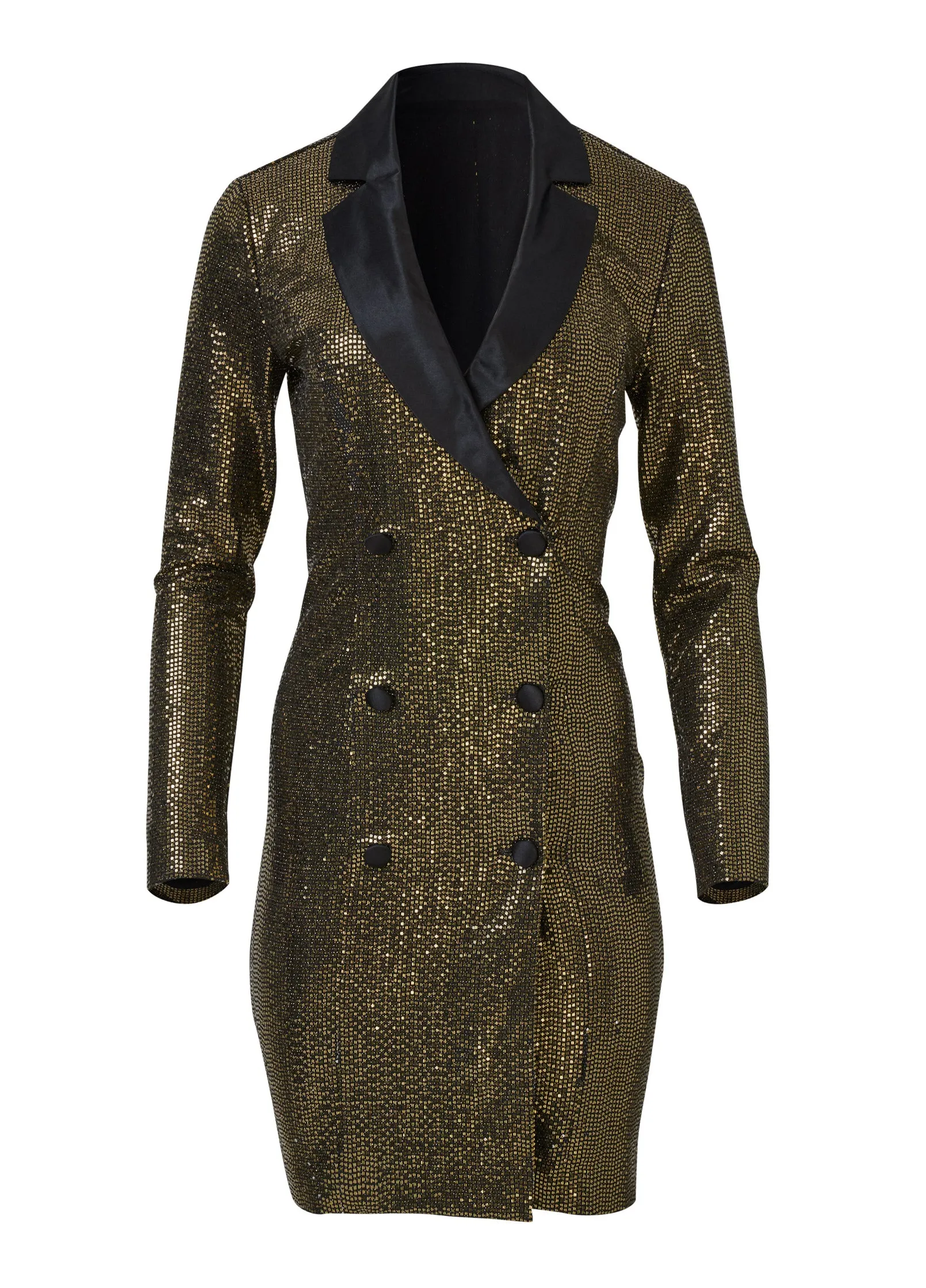 Metallic Blazer Dress - Black & Gold sold by VENUS product image thumbnail 5