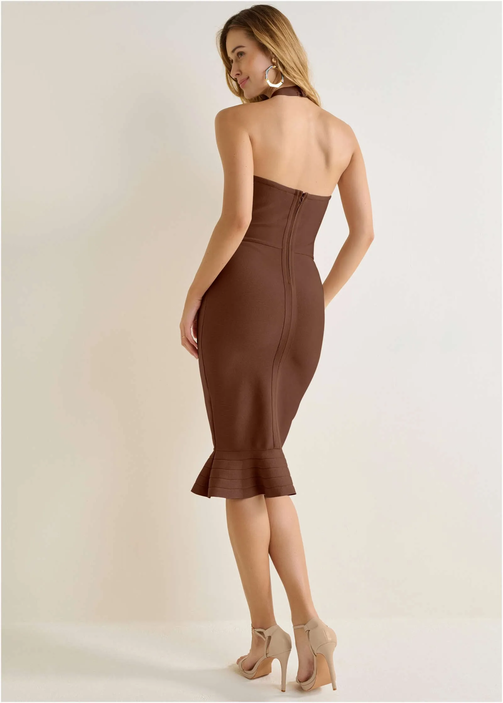 Halter Bandage Dress - Brown sold by VENUS product image thumbnail 2