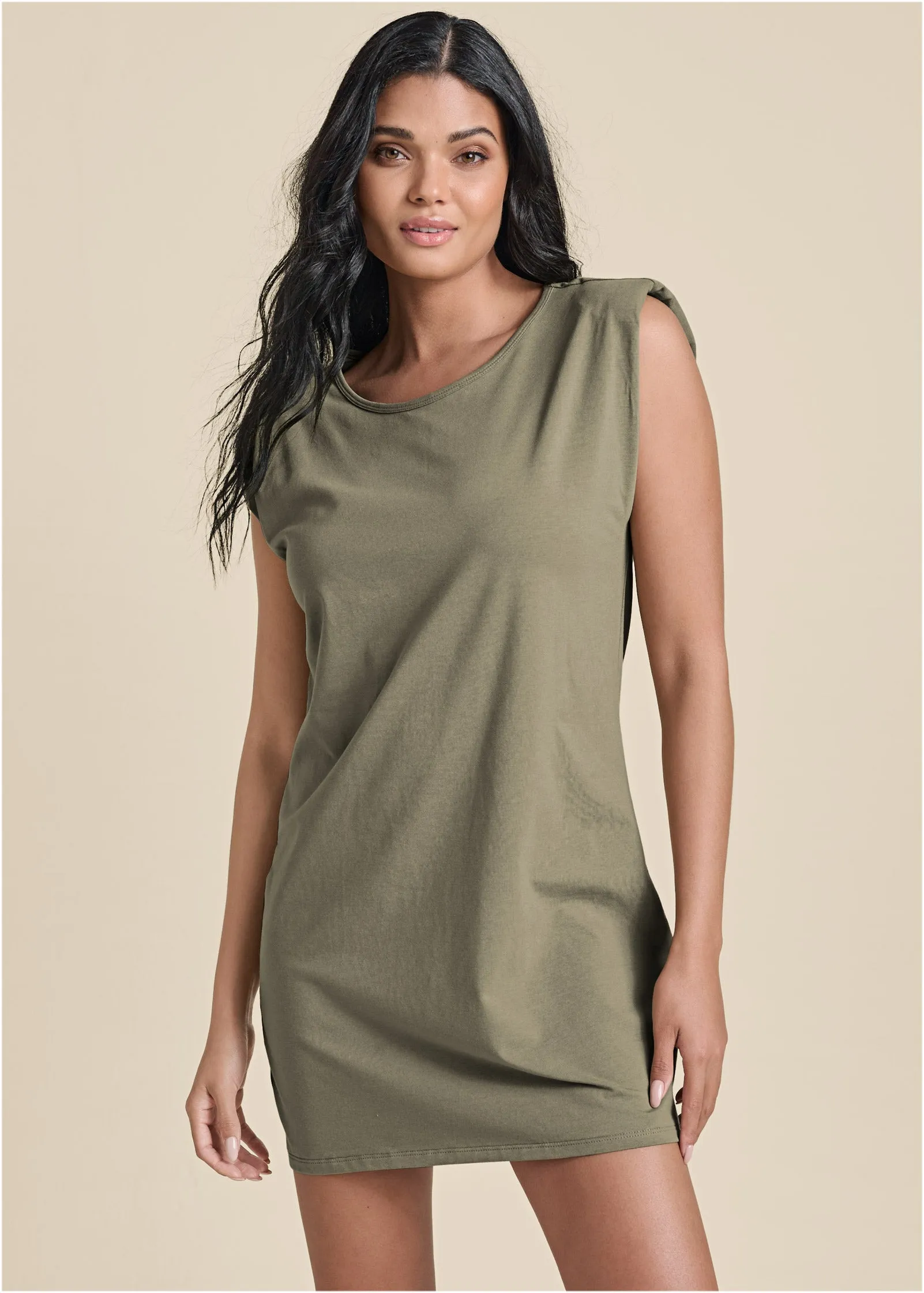 Easy Shift Dress - Olive sold by VENUS