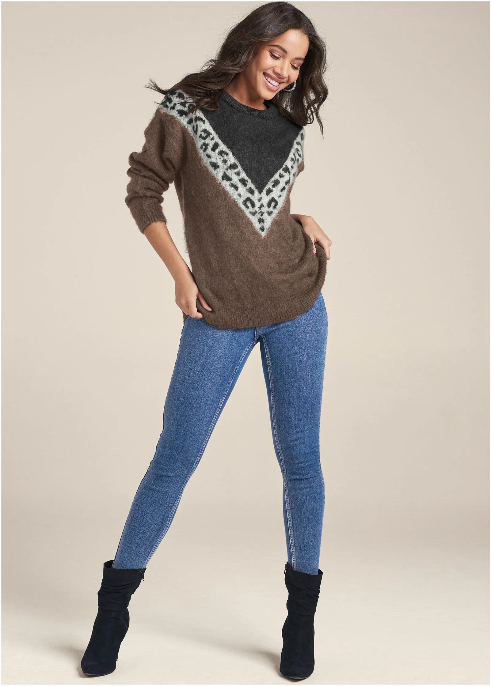 Leopard Stripe Sweater - Black Multi sold by VENUS product image thumbnail 2