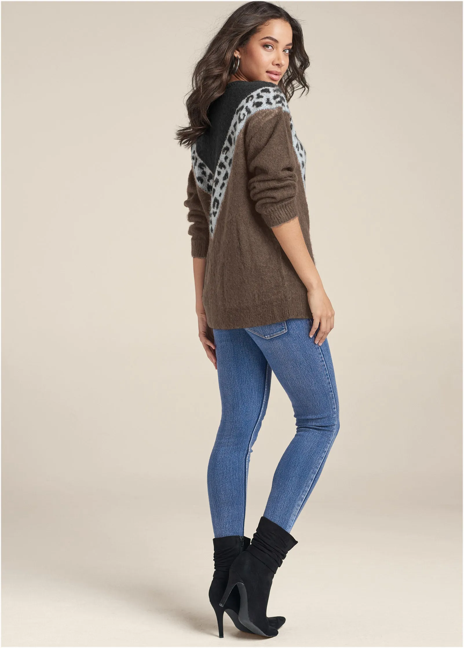 Leopard Stripe Sweater - Black Multi sold by VENUS product image thumbnail 3