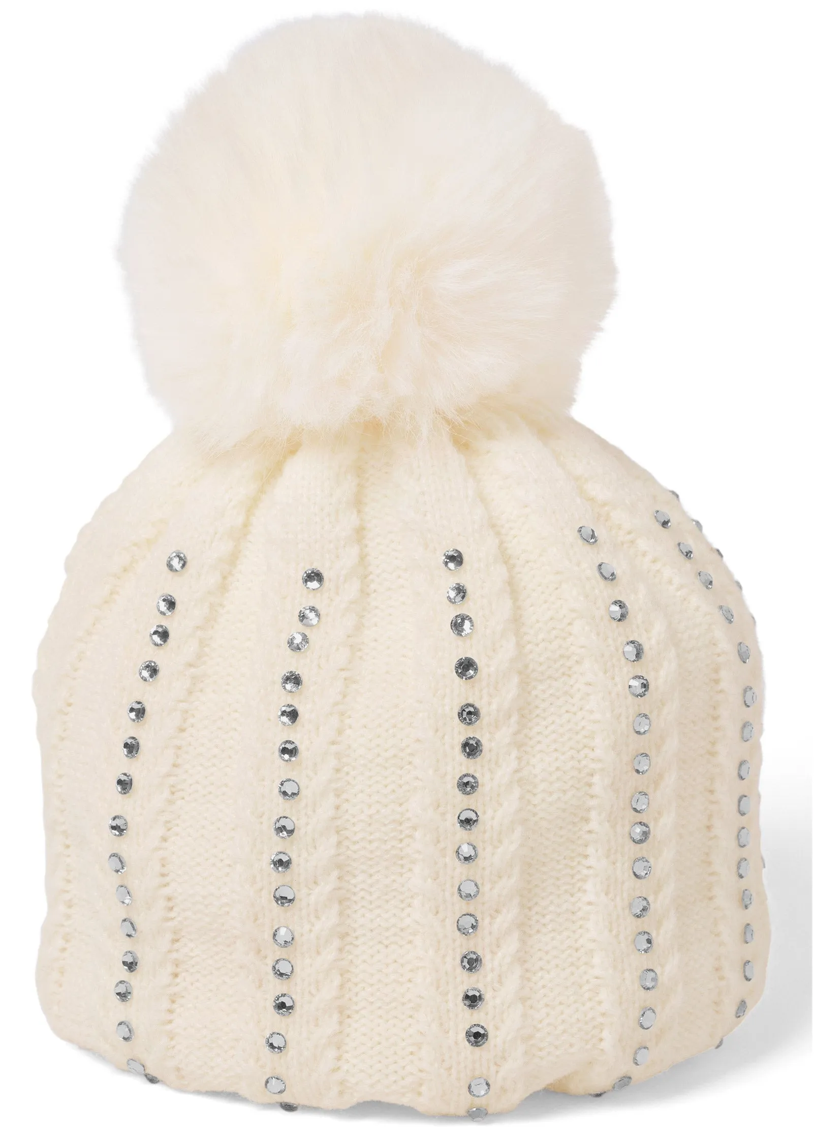 Rhinestone Stripe Beanie - White sold by VENUS product image thumbnail 3
