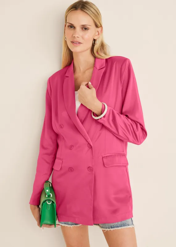 Double Breasted Blazer - Hot Pink sold by VENUS