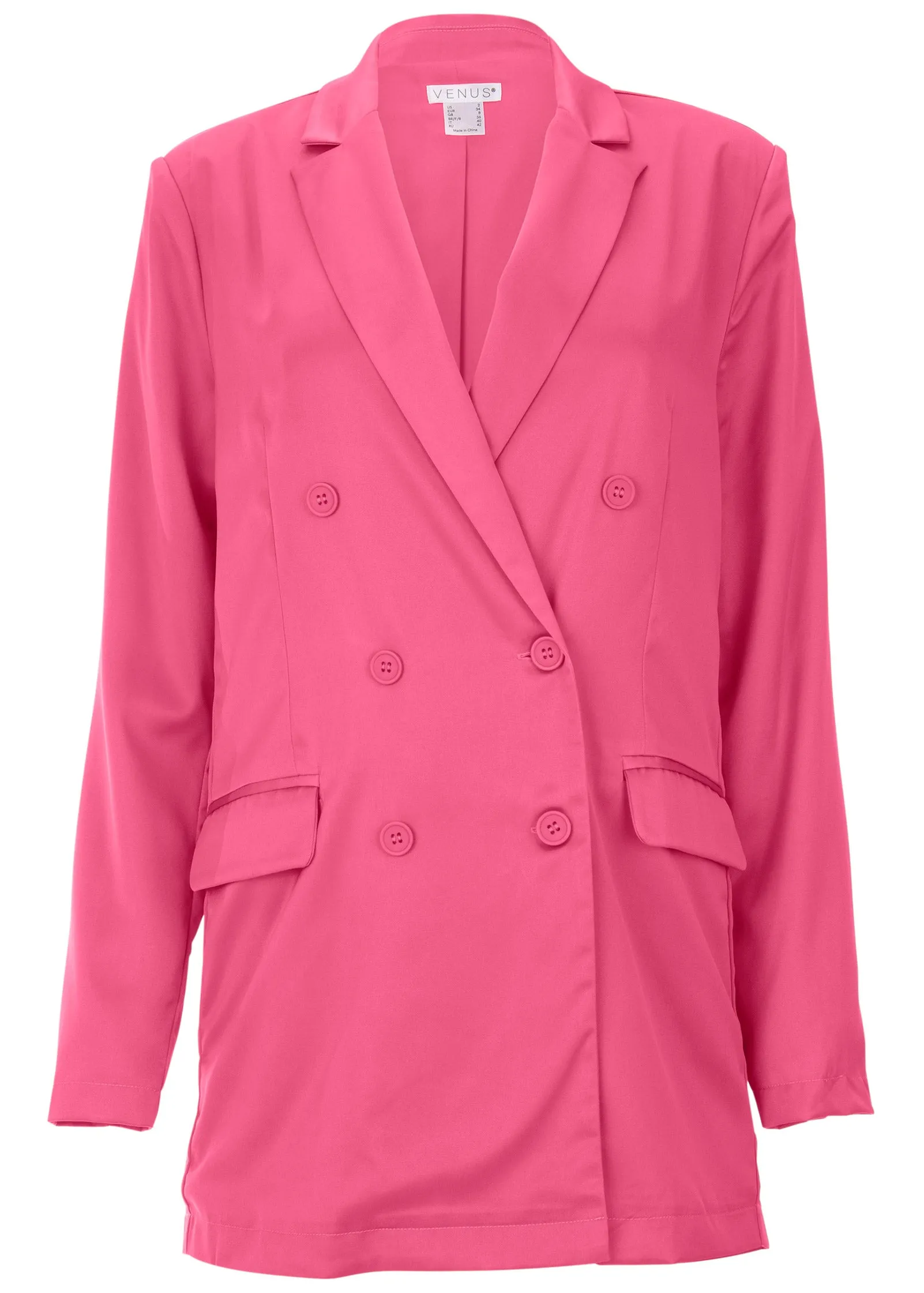 Double Breasted Blazer - Hot Pink sold by VENUS product image thumbnail 3