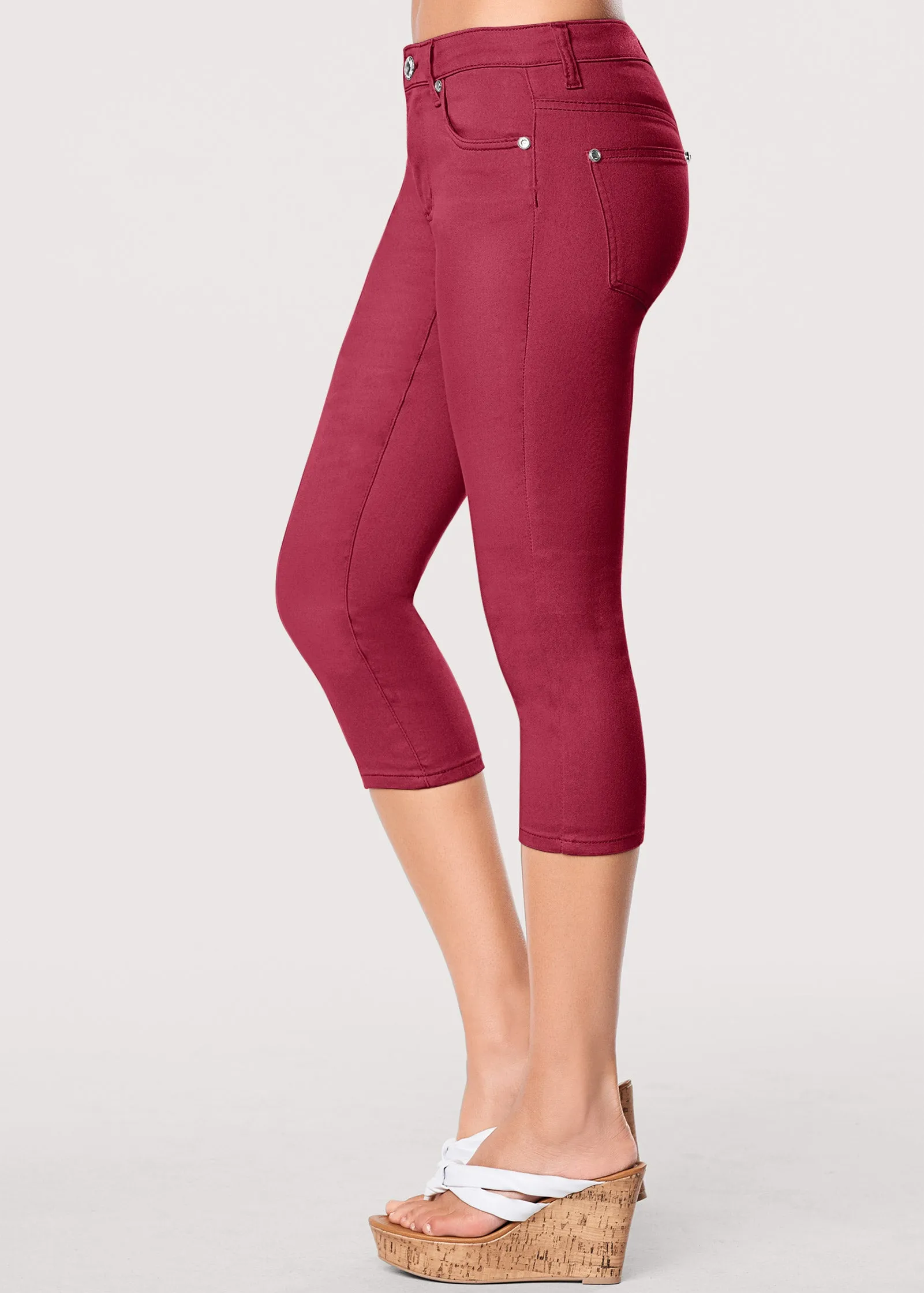 Cindy Capri Jeans - Dark Red sold by VENUS product image thumbnail 3