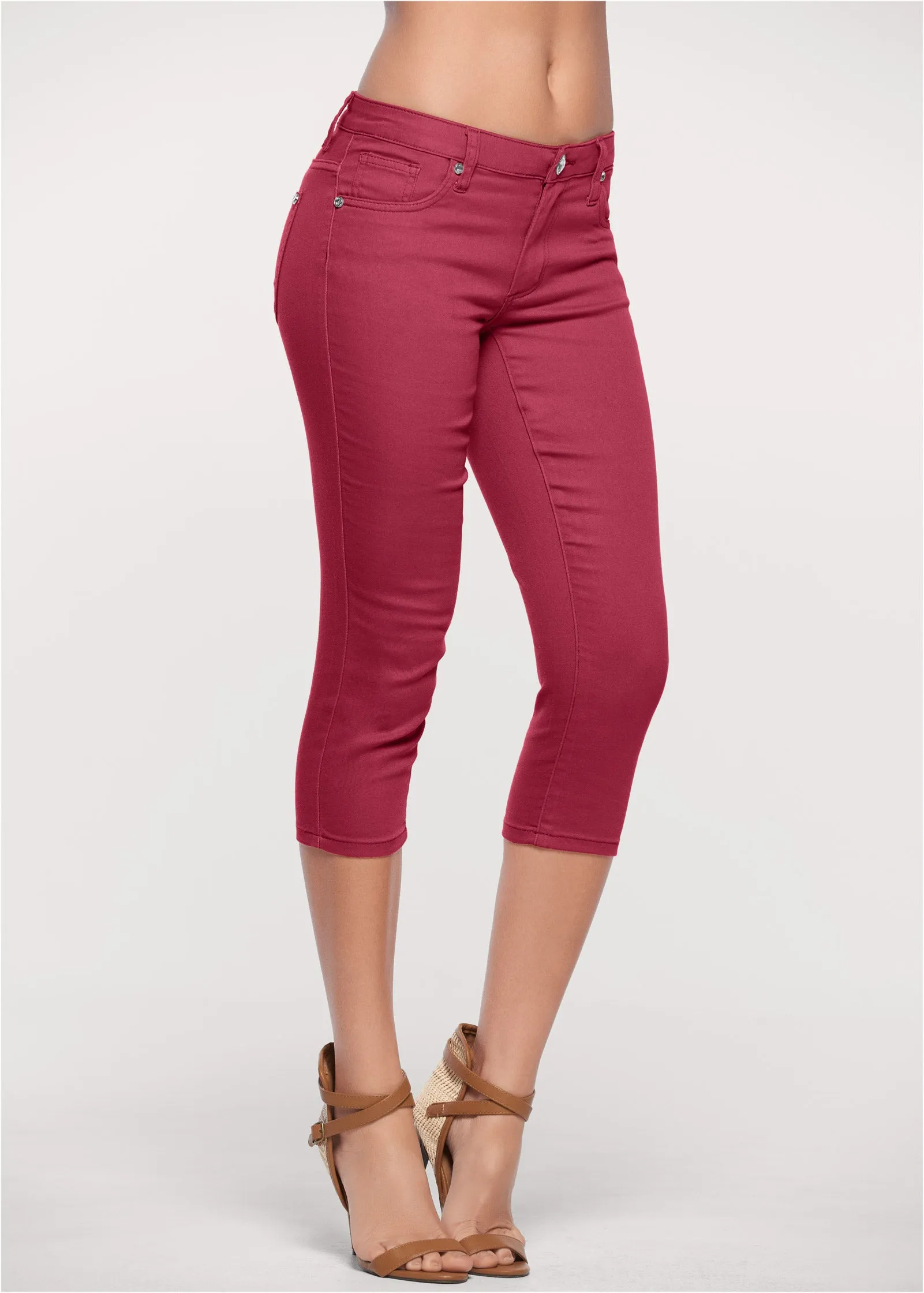 Cindy Capri Jeans - Dark Red sold by VENUS