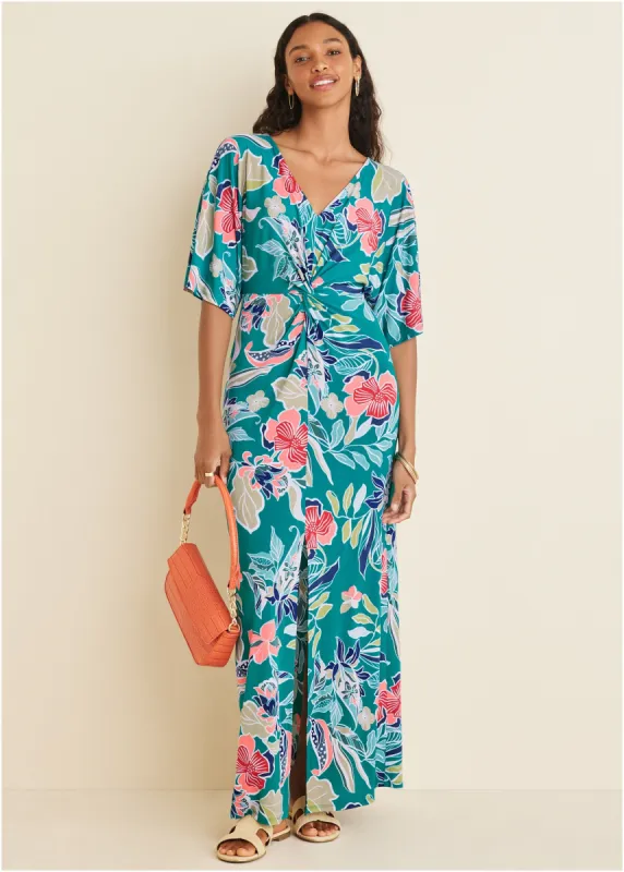 Twist Front Maxi Dress - Paradise Floral sold by VENUS
