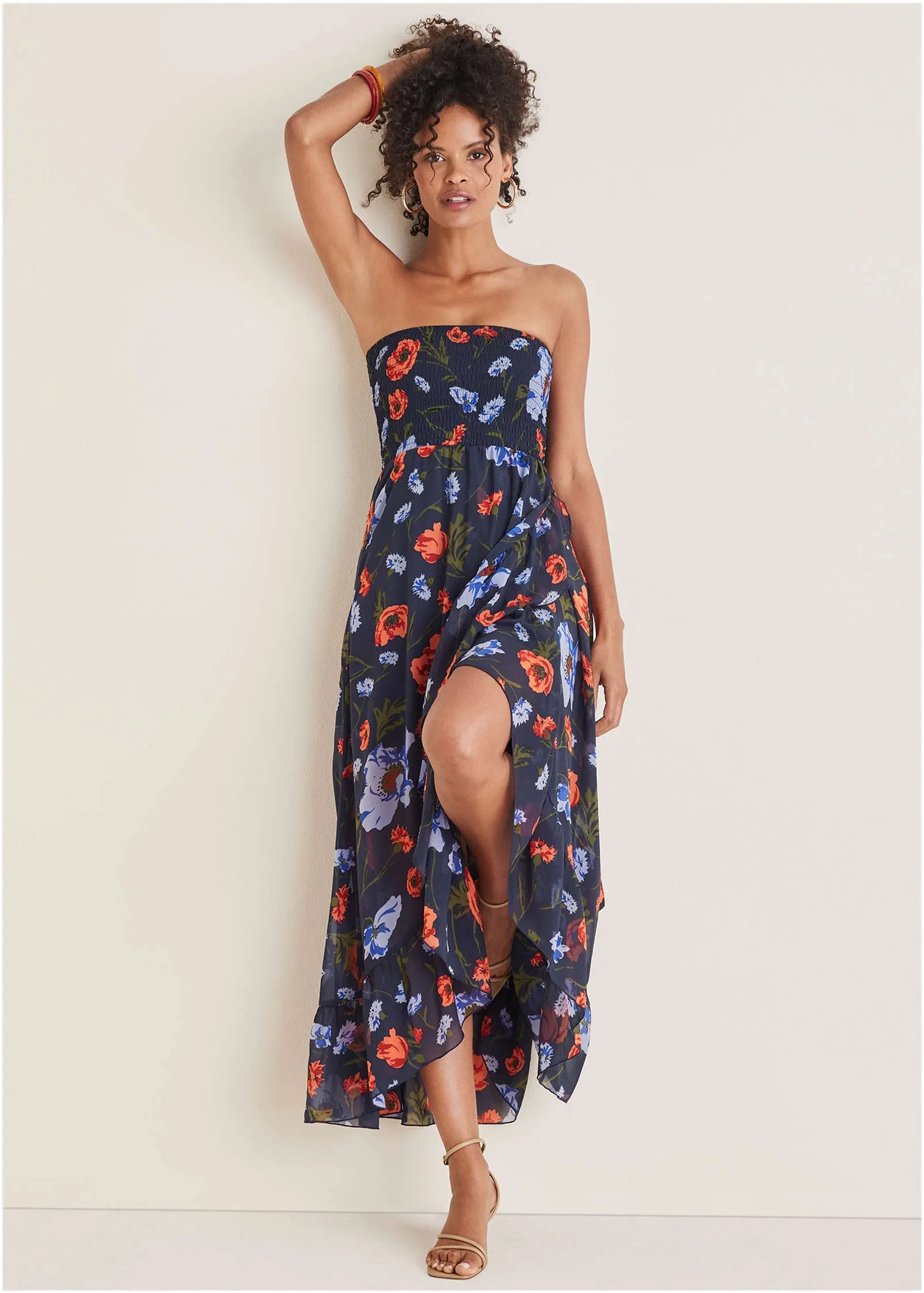 Strapless Smocked Dress - Forest Floral Iris sold by VENUS product image thumbnail 3