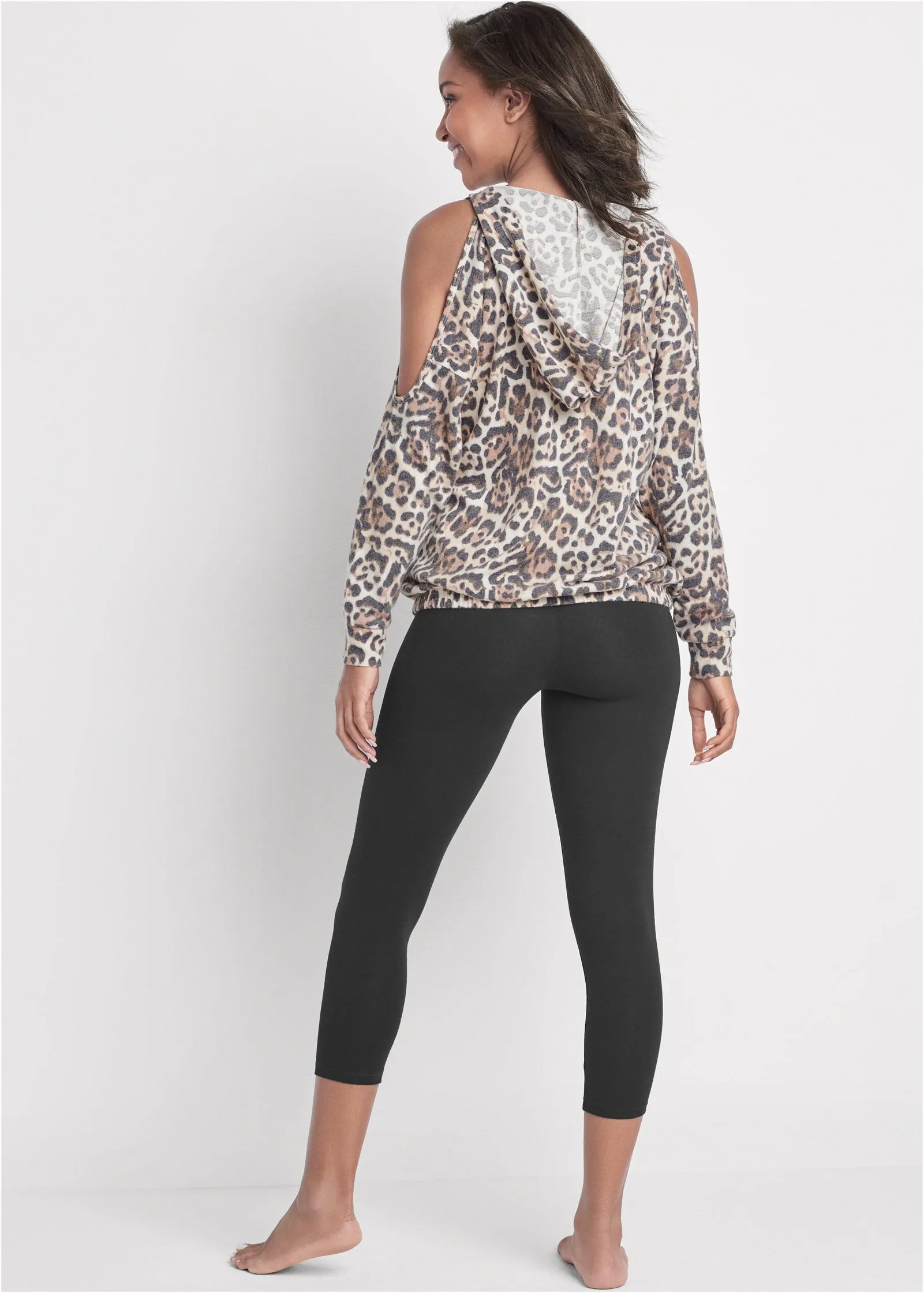 Cozy Hacci Surplice Top - Brown Multi sold by VENUS product image thumbnail 3