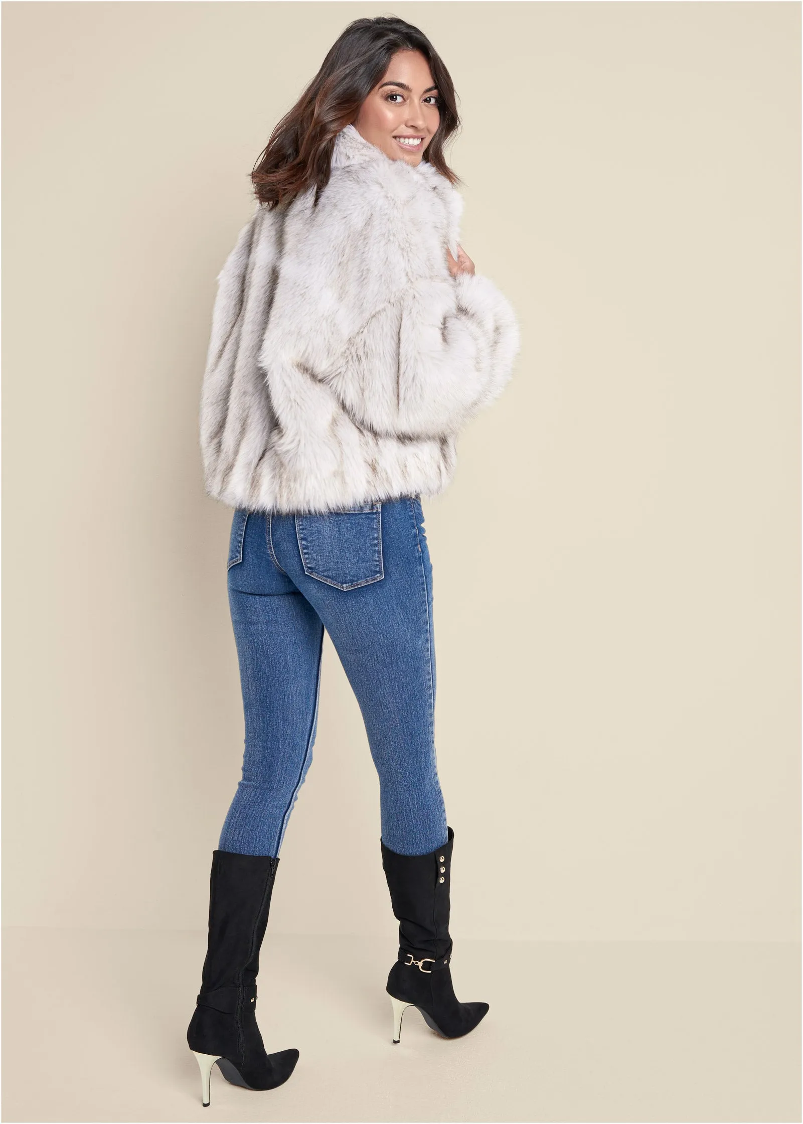 Faux-Fur Button Coat - White sold by VENUS product image thumbnail 2