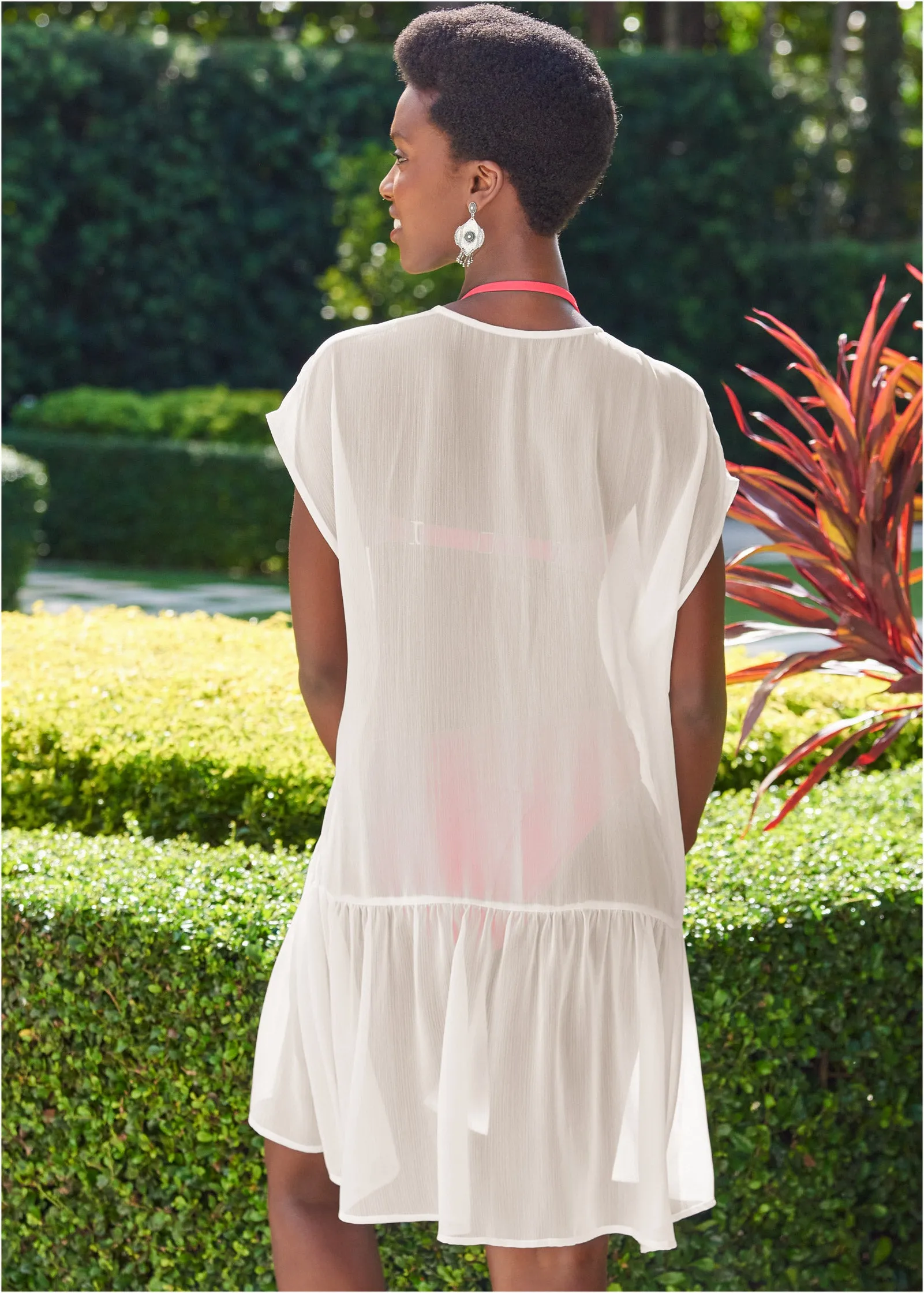 Ruffle Hem Tunic - Pearl White sold by VENUS product image thumbnail 2