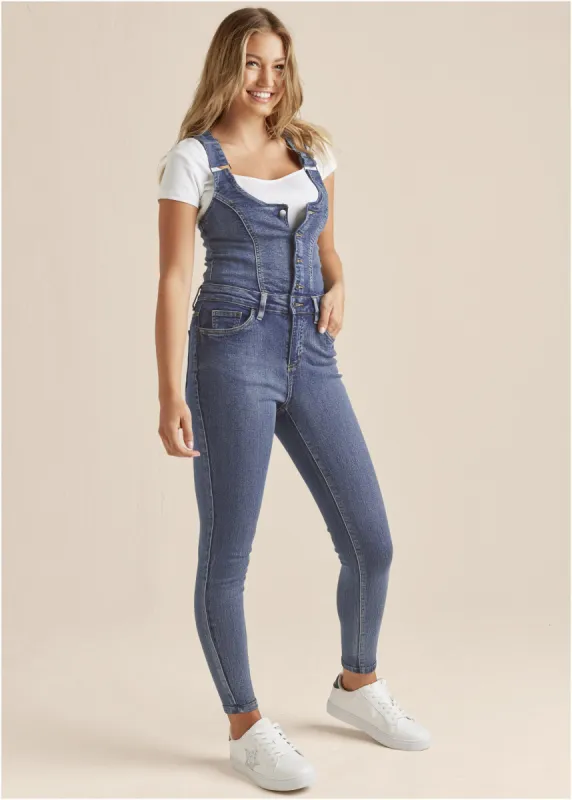 Denim Overalls - Medium Wash made by VENUS