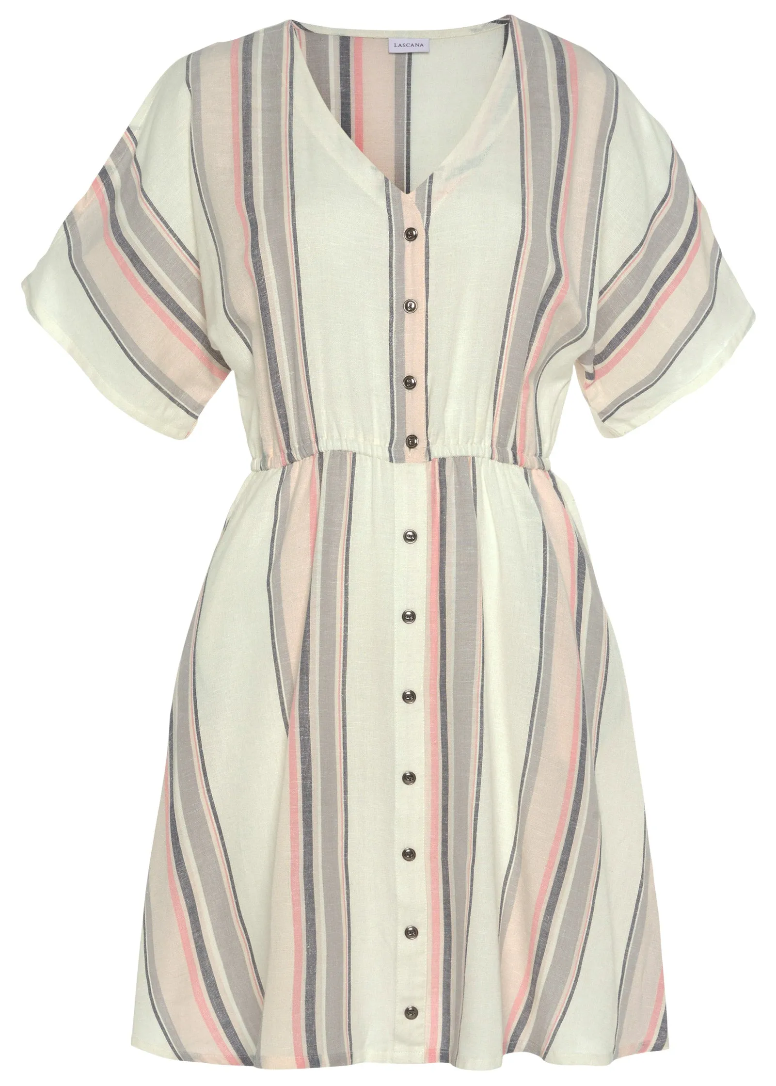 Button Cold-Shoulder Dress - White Multi sold by VENUS product image thumbnail 2