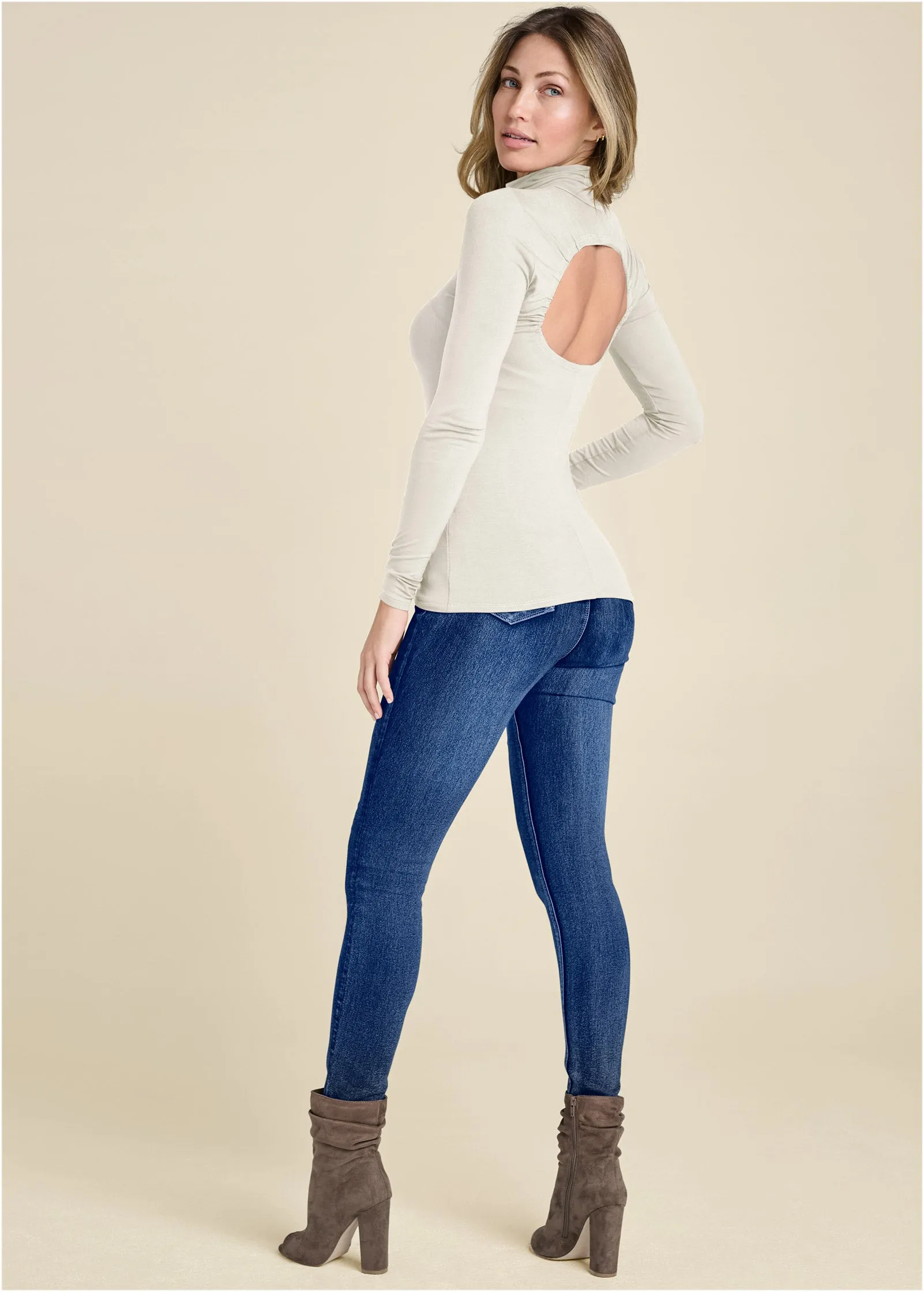 Back Cut-Out Casual Top - Off White sold by VENUS product image thumbnail 2