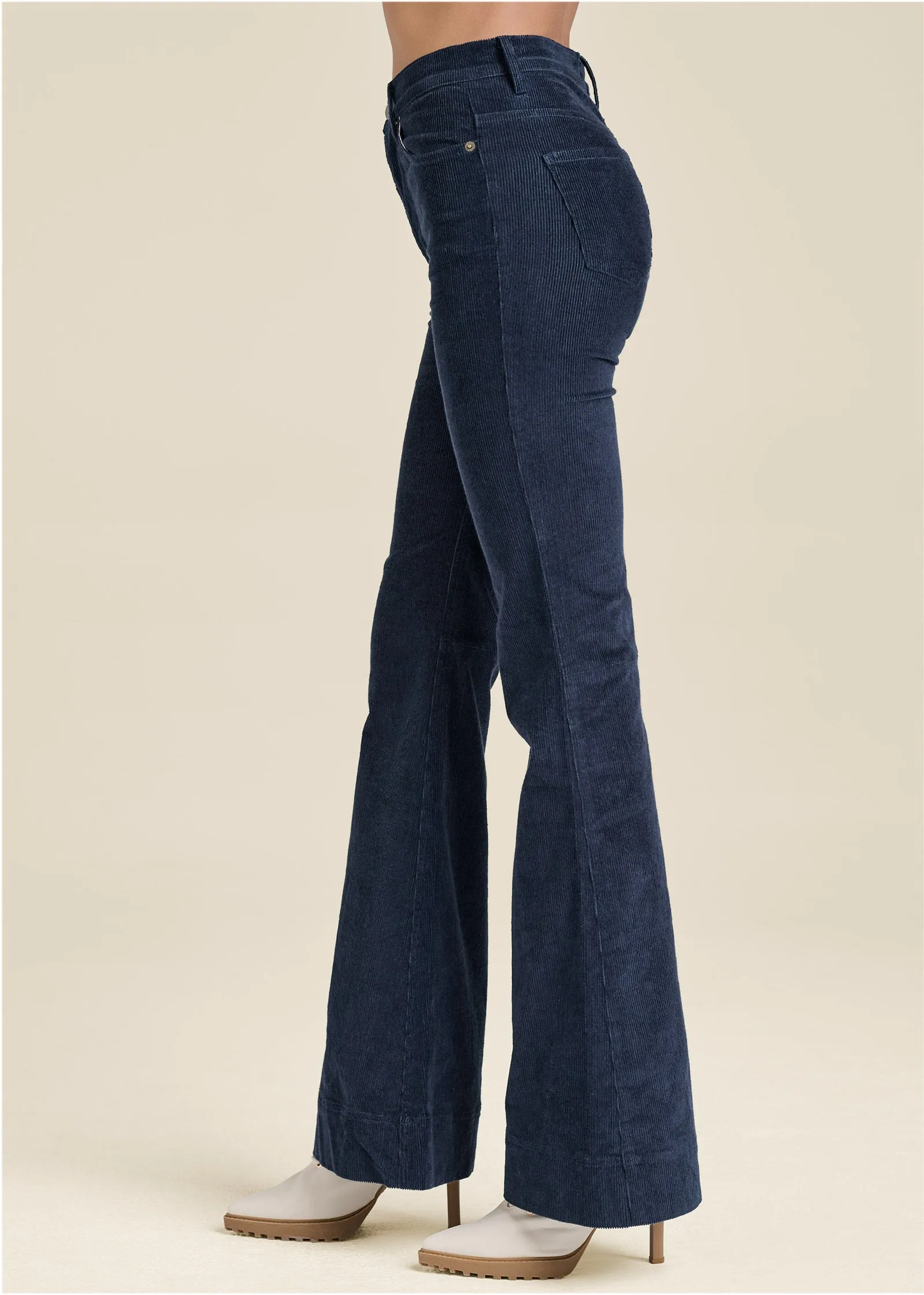 Corduroy Flared Pants - Navy sold by VENUS product image thumbnail 3
