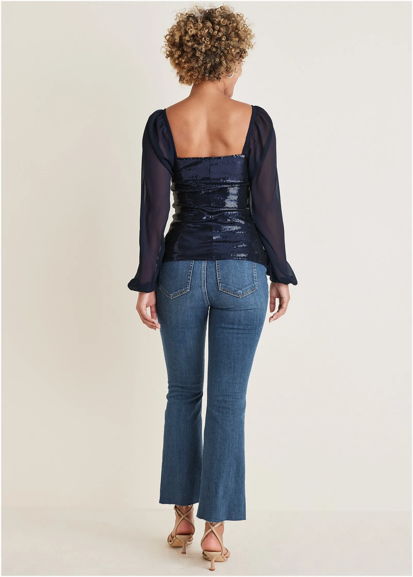 Sequin blouse - Navy sold by VENUS product image thumbnail 2