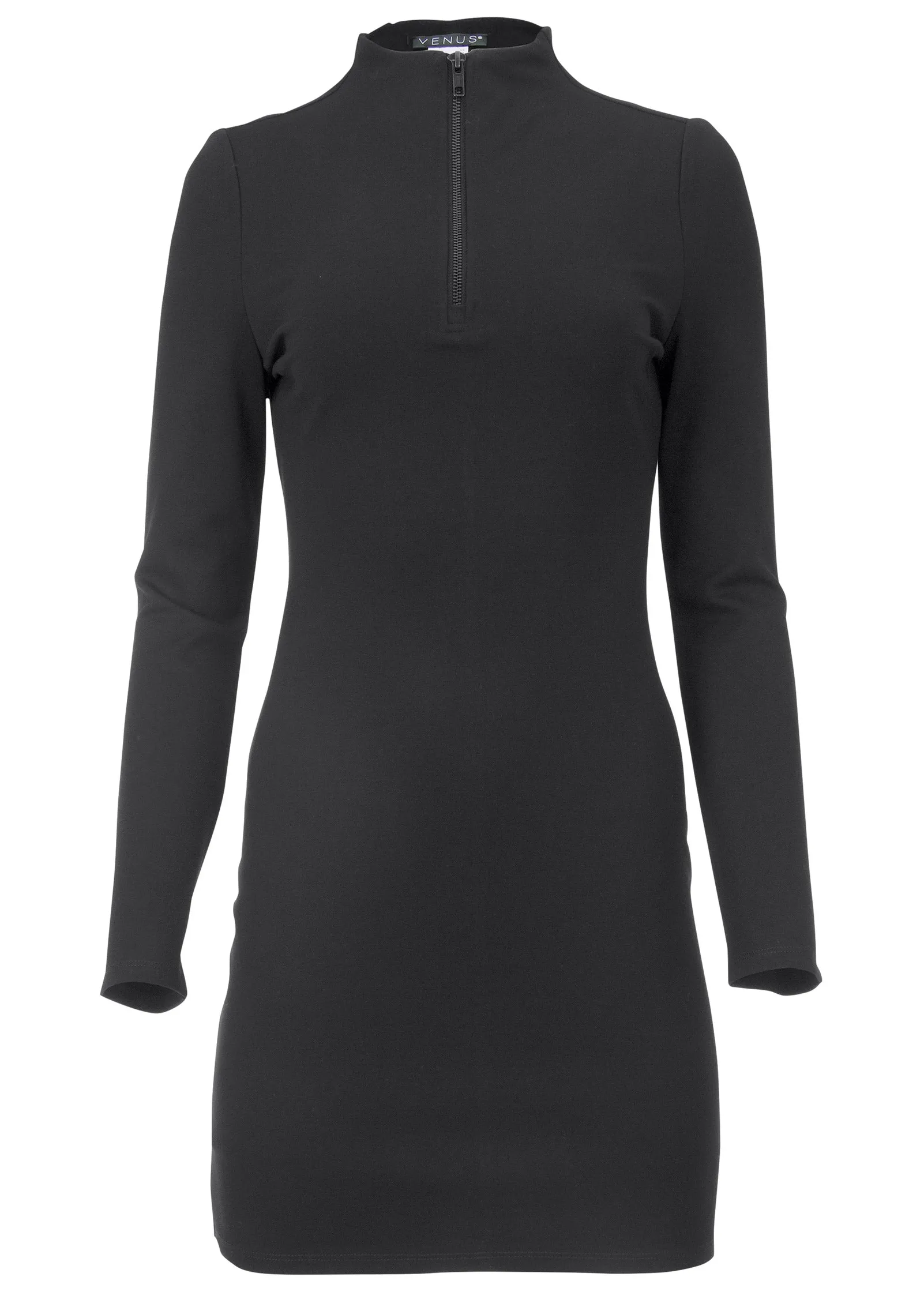 Ponte Quarter Zip Dress - Black sold by VENUS product image thumbnail 3