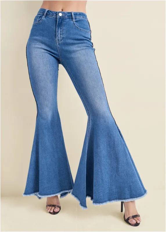 Extreme Flare Jeans - Medium Wash sold by VENUS