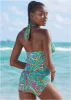 Peek-A-Boo Halter One-Piece - Tropical Twist sold by VENUS
