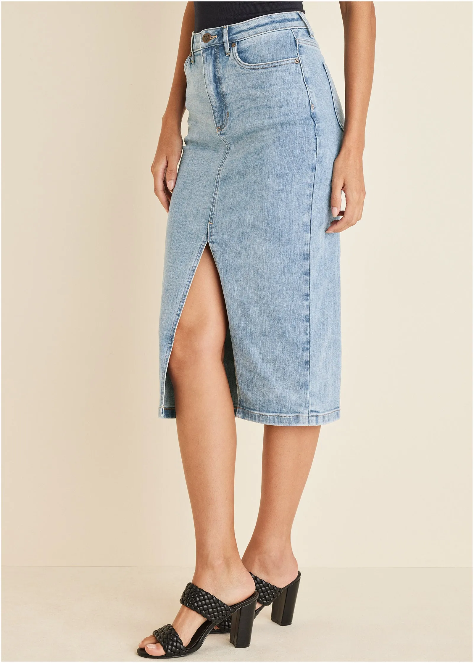 Denim Midi Skirt - Light Wash sold by VENUS product image thumbnail 3