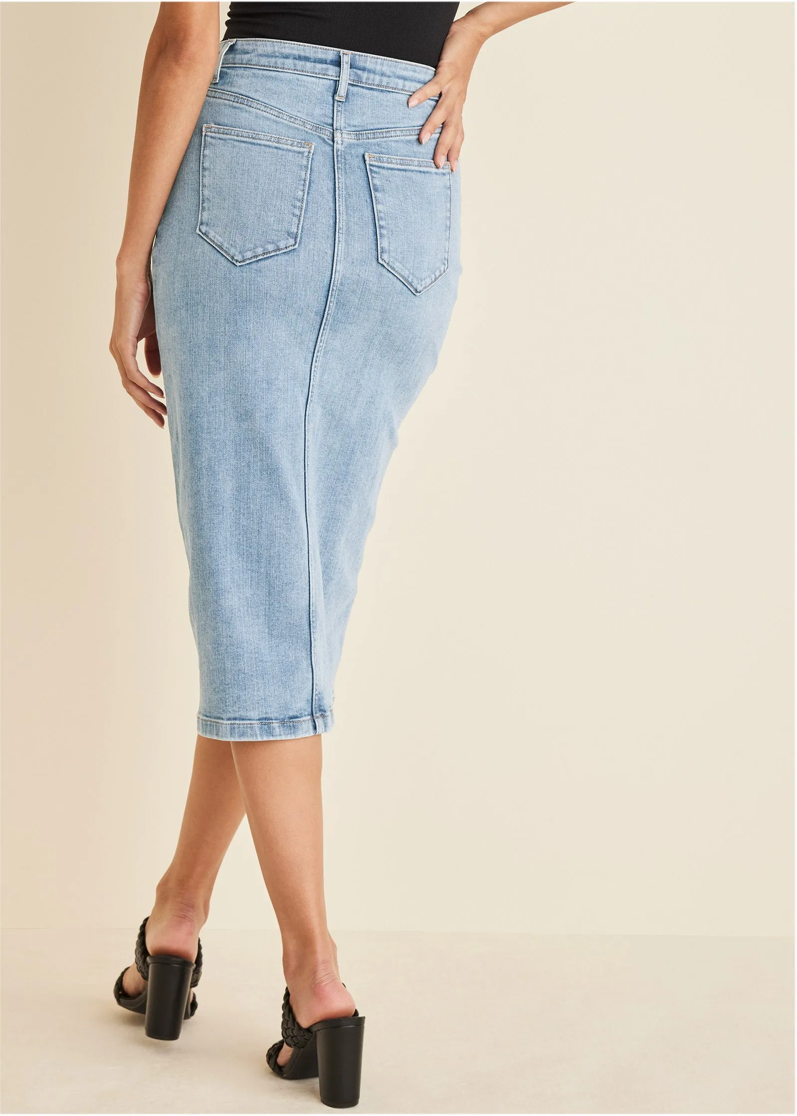 Denim Midi Skirt - Light Wash sold by VENUS product image thumbnail 2