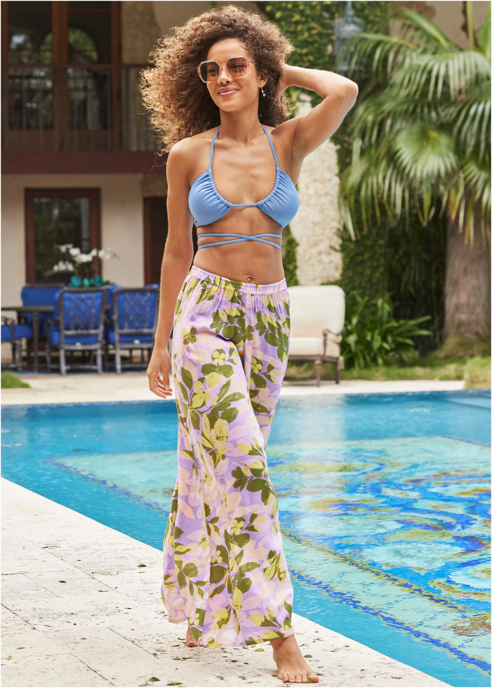 Palazzo Pant - Lilac Garden sold by VENUS