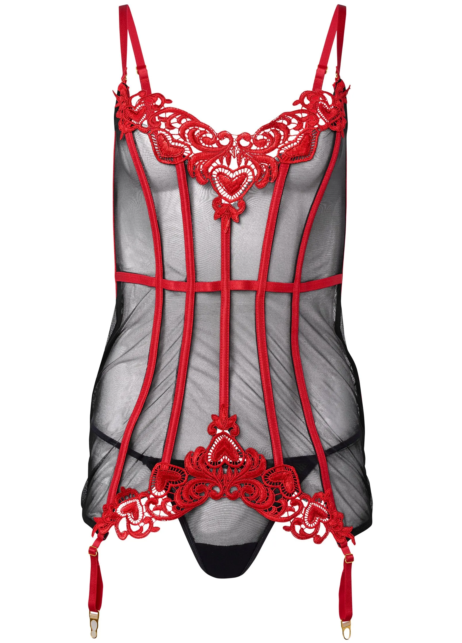 Sheer Corset Dress - Red & Black sold by VENUS product image thumbnail 5