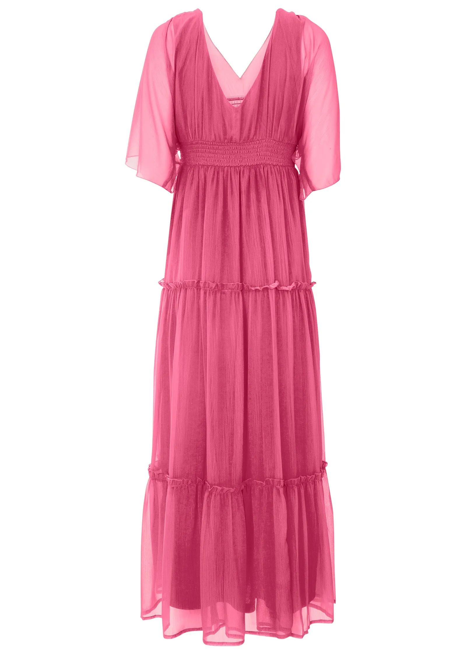 Flutter Sleeve Maxi Dress - Hot Pink sold by VENUS product image thumbnail 5
