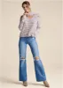Popcorn Stitch Turtleneck Sweater - Pink Multi sold by VENUS