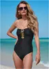 Bold Bandeau One-Piece - Black Beauty sold by VENUS