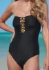 Bold Bandeau One-Piece - Black Beauty sold by VENUS