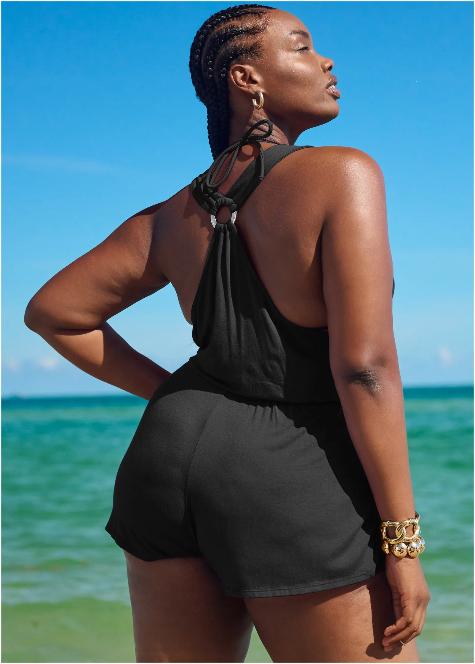 Surplice Romper Cover-Up - Black Beauty sold by VENUS product image thumbnail 5