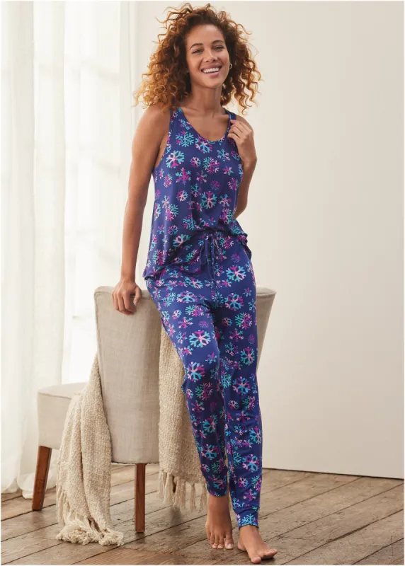 Tank And Jogger PJ Set  - Festive Flurries sold by VENUS