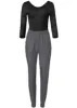 Two-Tone Sport Jumpsuit - Black & Grey sold by VENUS