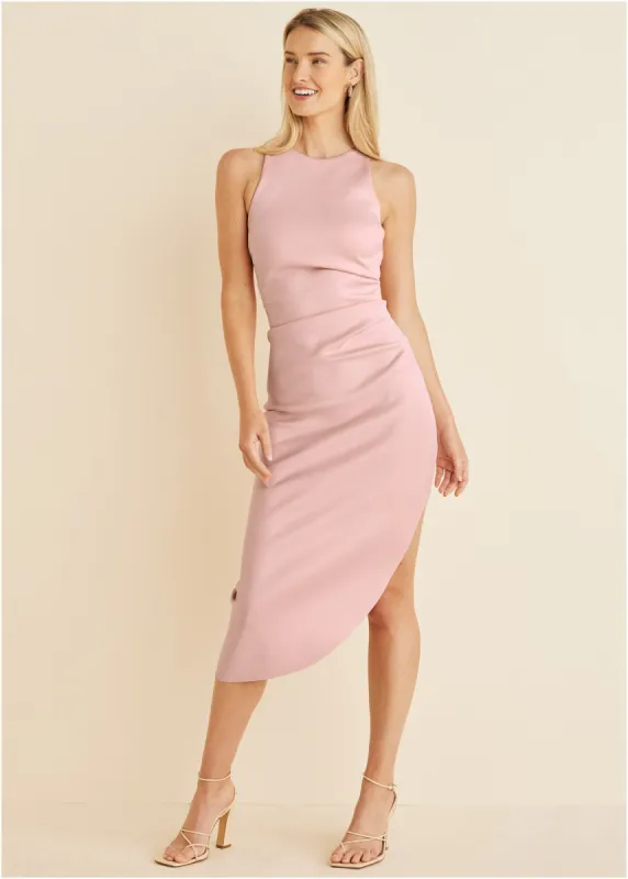 Ruched Bodycon Dress - Peach sold by VENUS