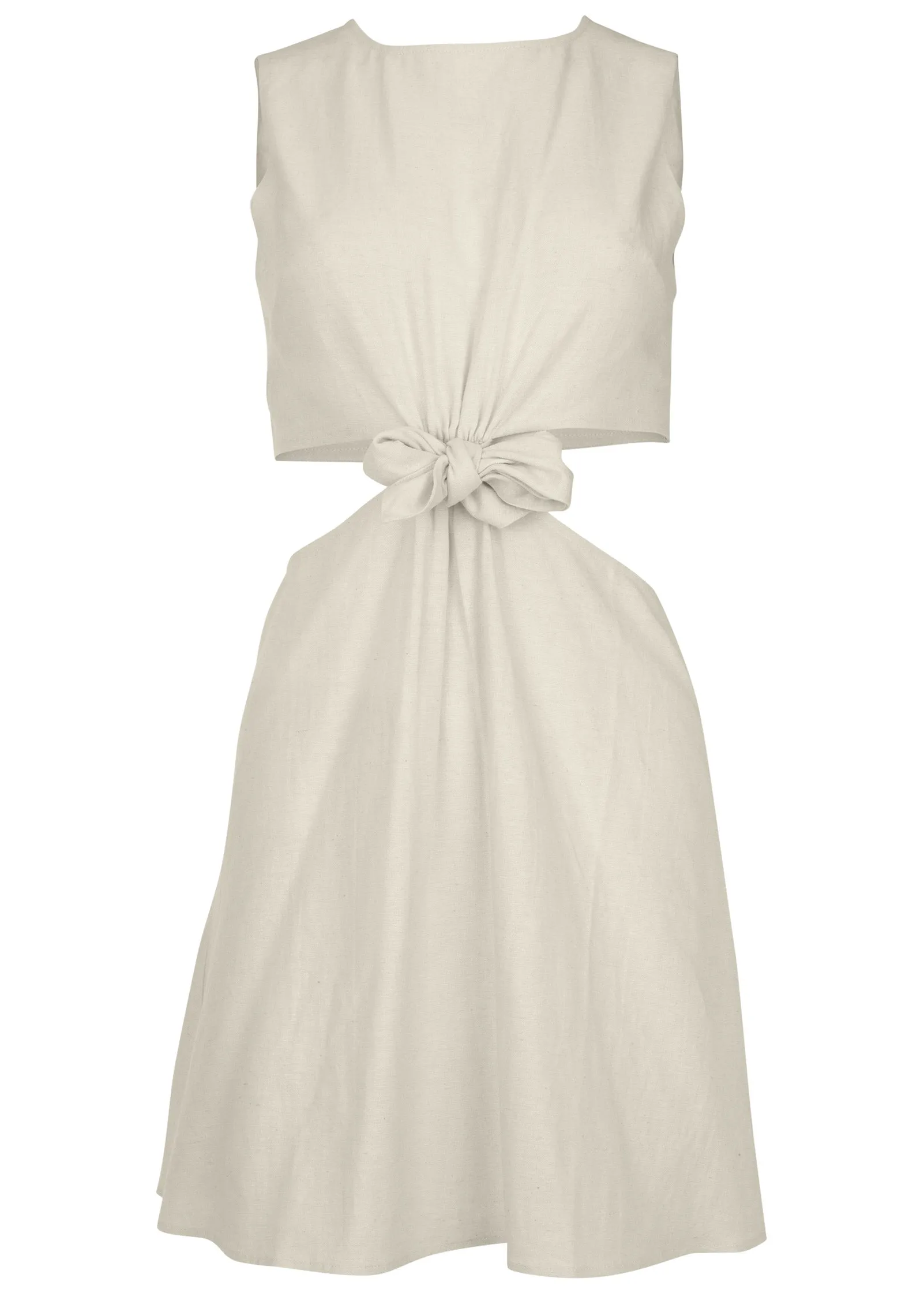 Linen Cutout Mini Dress - Cream sold by VENUS product image thumbnail 4