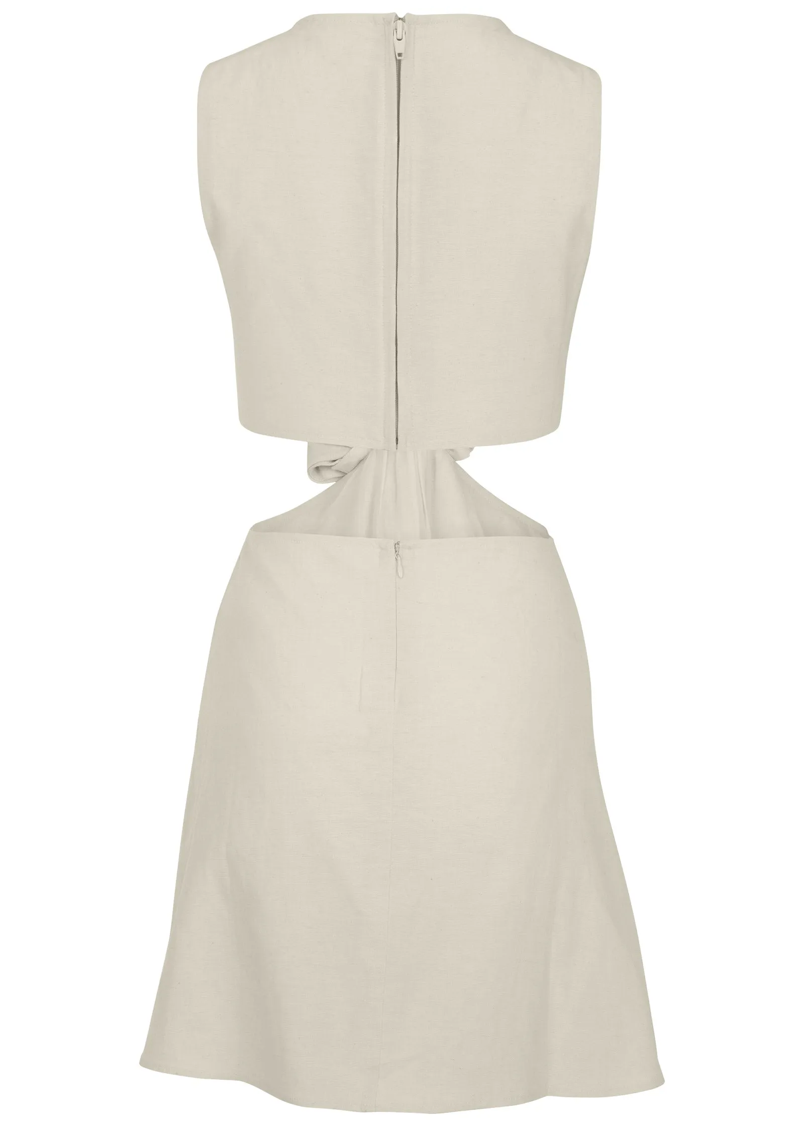 Linen Cutout Mini Dress - Cream sold by VENUS product image thumbnail 5