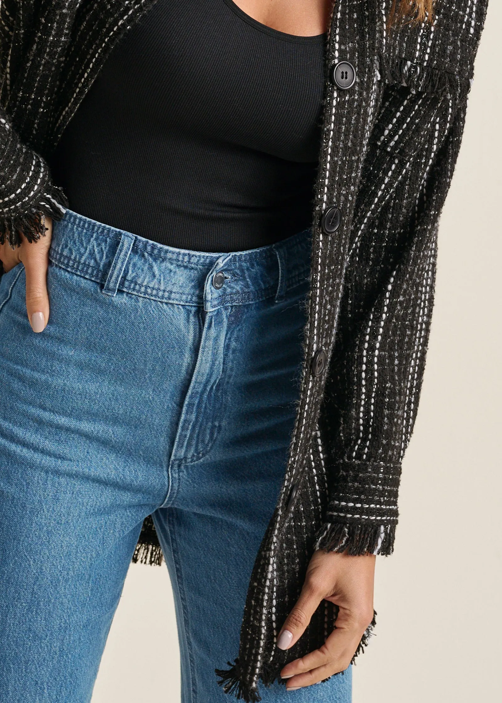 Tweed Shacket - Black Multi sold by VENUS product image thumbnail 4