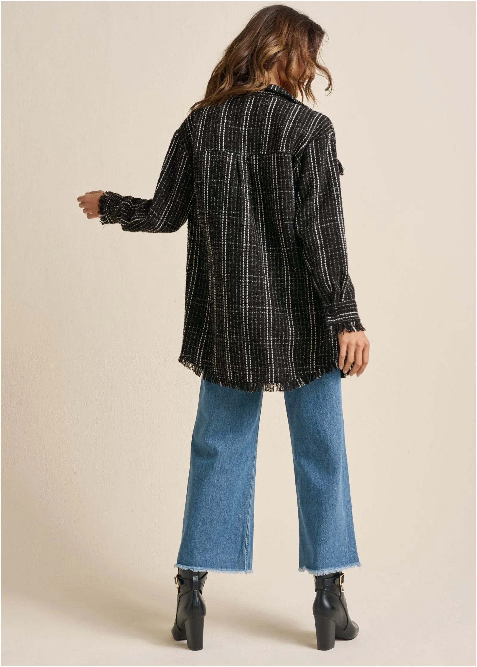 Tweed Shacket - Black Multi sold by VENUS product image thumbnail 3