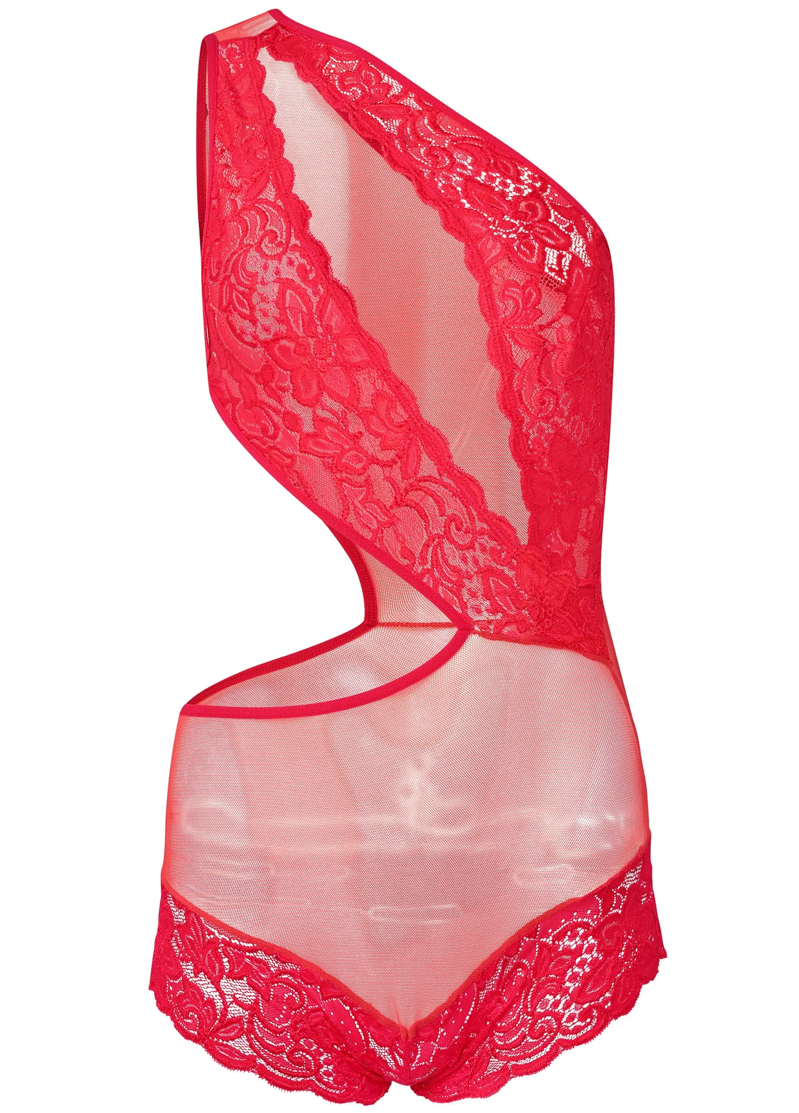 Sheer Lace Cutout Bodysuit - Red sold by VENUS product image thumbnail 5