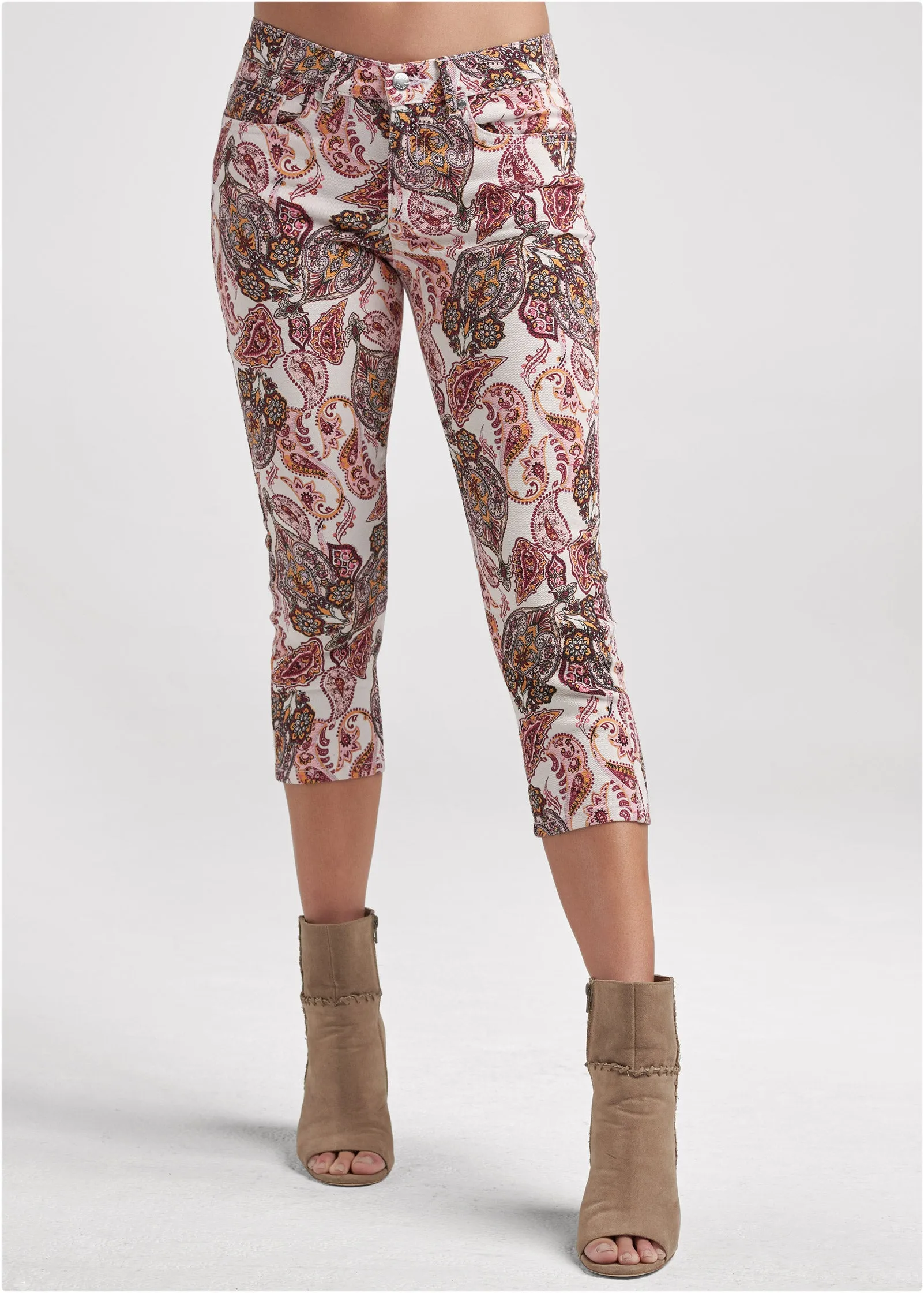 Cindy Capri Jeans - Blush Multi sold by VENUS