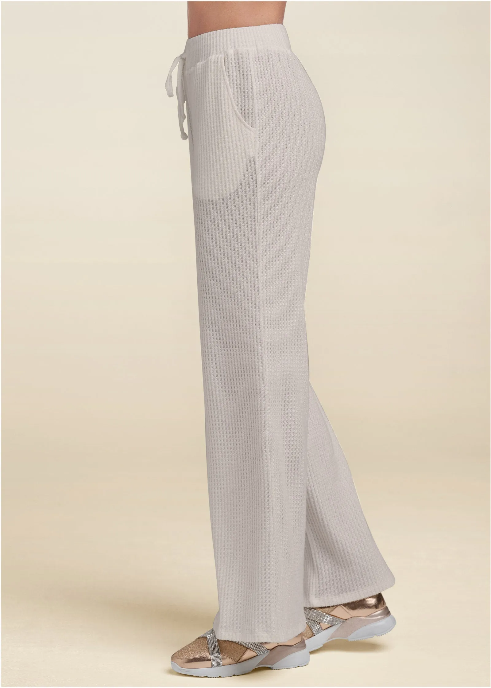 Brushed Waffle Lounge Pants - Oatmeal sold by VENUS product image thumbnail 3
