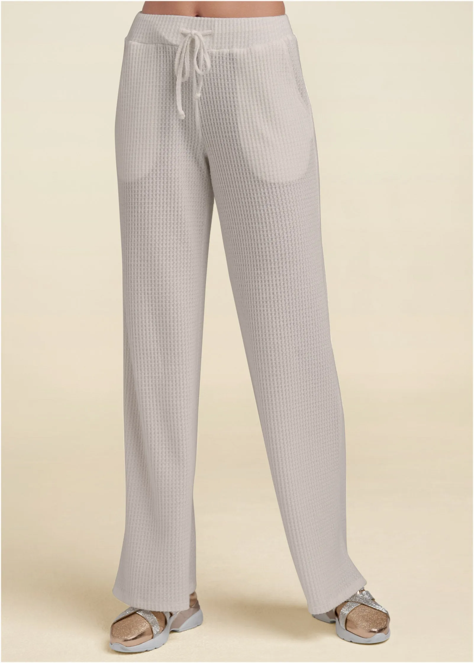 Brushed Waffle Lounge Pants - Oatmeal sold by VENUS